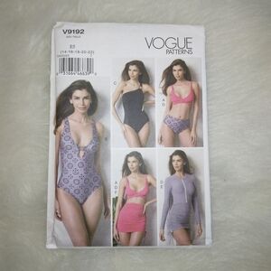 VOGUE V9192 SZ 14-22 Misses Swim Top, Swimsuit, Swim Bottom, And Cover Up